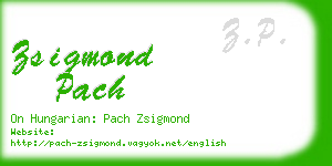 zsigmond pach business card